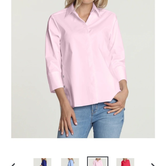Pink blouse with side buttons - Picture 1 of 5